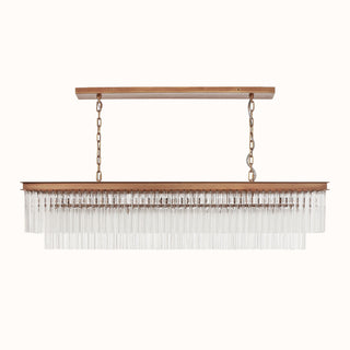 Moorizon Marais Rectangle Chandelier Large – Wide linear chandelier with crystal glass prisms