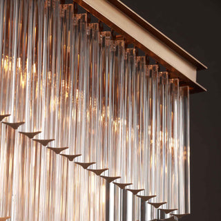 Moorizon Marais Rectangle Chandelier Large – Statement linear chandelier with shimmering glass tiers