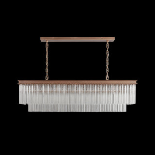 Moorizon Marais Rectangle Chandelier Small – Narrow linear chandelier with layered glass detail