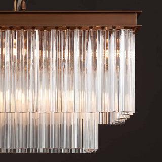 Moorizon Marais Rectangle Chandelier Small – Linear crystal chandelier with layered glass