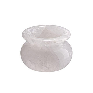 Moorizon Natural Stone decorative vessel in white, elegant stone home accessory