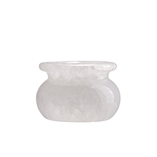 Moorizon Natural Stone white decorative vessel, minimalist stone vase for home décor