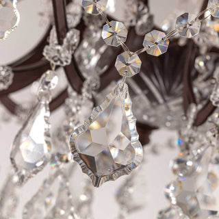 Moorizon Rustline Crystal Chandelier Medium – Close-up crystal detail with warm candle-style lights