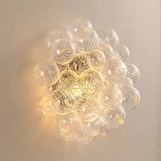Moorizon Spiral Bubble clear glass wall sconce, designer bubble-style modern lighting