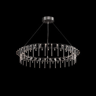 Moorizon Stardust single-ring chandelier, contemporary glass-rod design