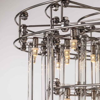 Moorizon detailed photo of Stardust stainless steel glass rod floor lamp, elegant modern tall lighting fixture