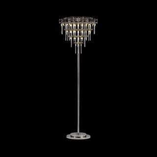 Moorizon Stardust glass-rod floor lamp in stainless steel, modern ambient lighting for living rooms
