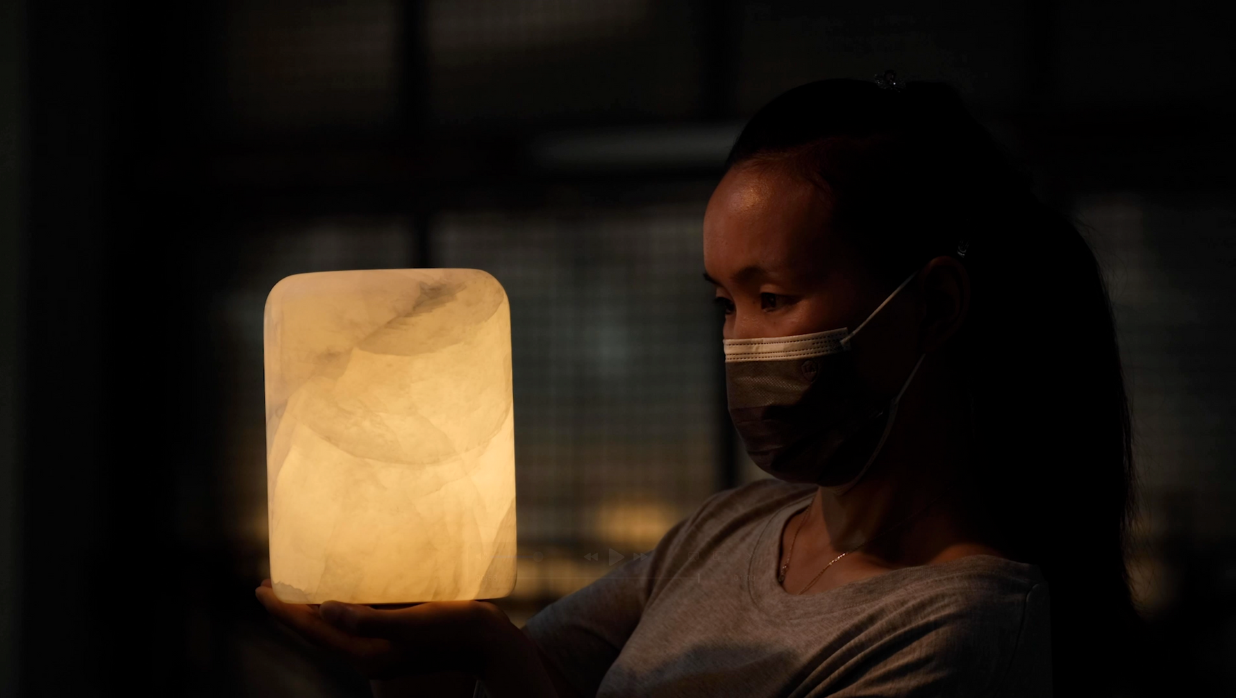 Stone lamp craftsmanship — polishing and finishing touches