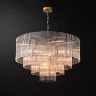 Timelore Round Glass Rod Chandelier
