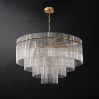 Timelore Round Glass Rod Chandelier