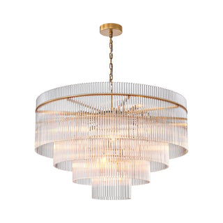 Timelore Round Glass Rod Chandelier