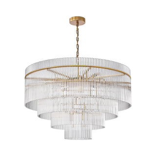 Timelore Round Glass Rod Chandelier