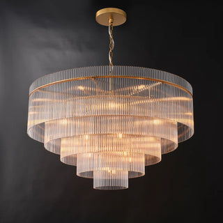 Timelore Round Glass Rod Chandelier