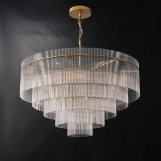 Timelore Round Glass Rod Chandelier