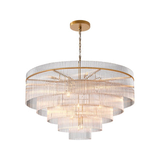 Timelore Round Glass Rod Chandelier