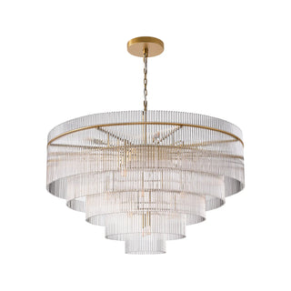 Timelore Round Glass Rod Chandelier