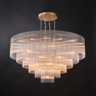 Timelore Round Glass Rod Chandelier