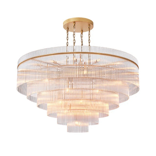Timelore Round Glass Rod Chandelier