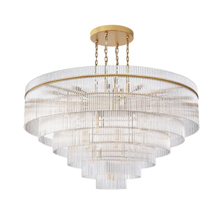 Timelore Round Glass Rod Chandelier