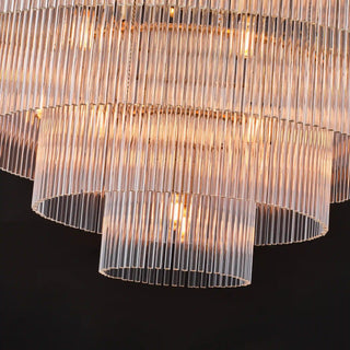 Timelore Round Glass Rod Chandelier