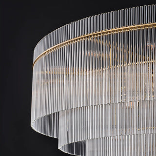 Timelore Round Glass Rod Chandelier