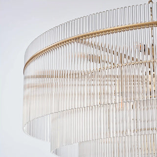 Timelore Round Glass Rod Chandelier