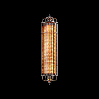 MOORIZON Urban Glow Wall Sconce, Large — vertical ribbed-glass column sconce for hallway or bedroom, warm ambient light