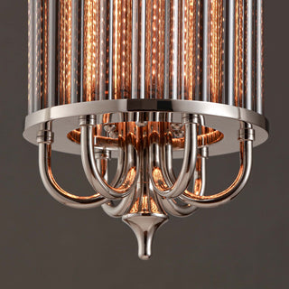 MOORIZON Urban Glow Vertical Chandelier, Small – modern cylindrical crystal pendant light
