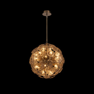 Moorizon Wavora Glass Sphere Chandelier – Dandelion-style globe with gold-finished frame for dining room or foyer