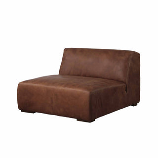 Rustic Haven armless sectional seat in light brown leather