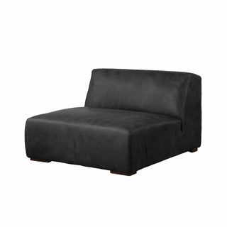 Rustic Haven armless sectional seat in new black leather