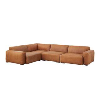 Rustic Haven sectional sofa in cocoa brown, L-shaped modular design