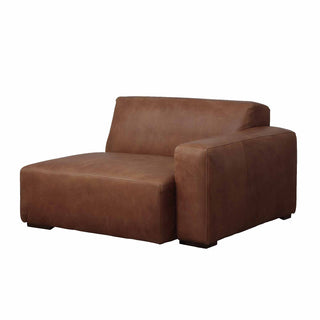 Rustic Haven left arm sectional sofa piece in light brown leather