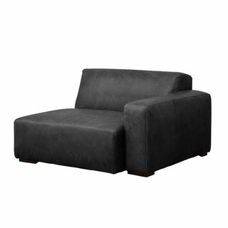 Rustic Haven left arm sectional sofa piece in new black leather