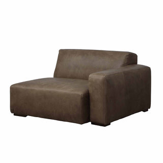 Rustic Haven left arm sectional sofa piece in whiskey brown leather