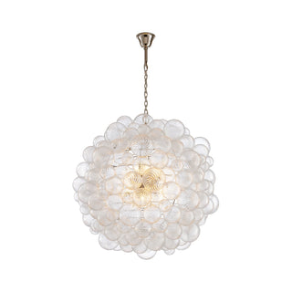 Oversized Spiral Bubble Glass Chandelier with dramatic statement lighting for living rooms or foyers