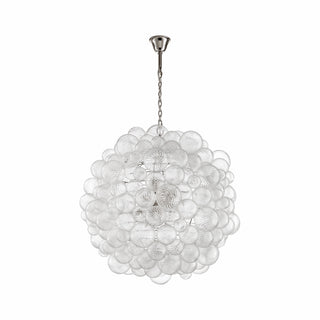 Oversized Spiral Bubble Glass Chandelier with dramatic statement lighting for living rooms or foyers