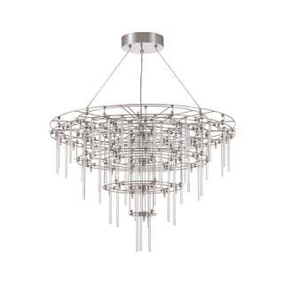 medium Stardust chandelier with geometric ring frame and radiant glass layering