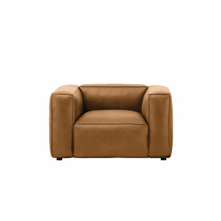 Titan Luxe 1-Seater Sofa in Cognac Brown Full-Grain Leather – Modern Luxury Armchair
