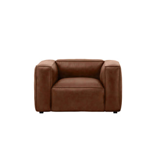 Titan Luxe 1-Seater Sofa in Light Brown Full-Grain Leather – Modern Living Room Armchair
