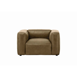 Titan Luxe 1-Seater Sofa in Local Brown Full-Grain Leather – Modern Luxury Armchair