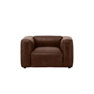 Titan Luxe 1-Seater Sofa in RW Brown Full-Grain Leather – Modern Luxury Armchair