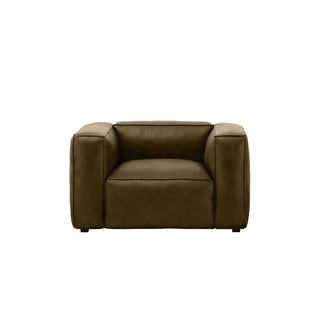 Titan Luxe 1-Seater Sofa in Whiskey Brown Full-Grain Leather – Designer Lounge Chair