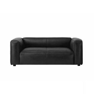 Titan Luxe 2-Seater Sofa in Black Full-Grain Leather – Contemporary Living Room Sofa