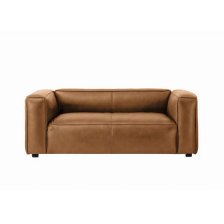 Titan Luxe 2-Seater Sofa in Cognac Brown Full-Grain Leather – Contemporary Leather Sofa