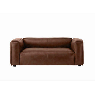 Titan Luxe 2-Seater Sofa in Light Brown Full-Grain Leather – Contemporary Leather Sofa