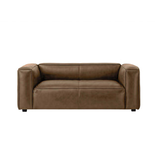 Titan Luxe 2-Seater Sofa in Local Brown Full-Grain Leather – Contemporary Leather Sofa