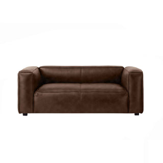Titan Luxe 2-Seater Sofa in RW Brown Full-Grain Leather – Contemporary Leather Sofa