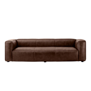 Titan Luxe 3-Seater Sofa in Dark Brown Full-Grain Leather – Modern Living Room Couch